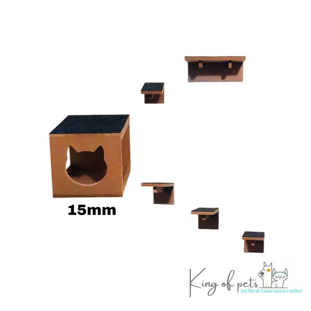 Play kit para gatos Toca Prateleira Escadas 6 Peças