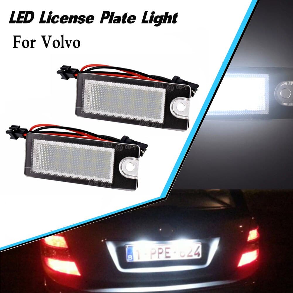 2 Pçs LED Número Da Placa De Licença Luz Sinal Lâmpada Montagem Do Carro Livre Erros Acessórios Automóveis Para Volvo S6