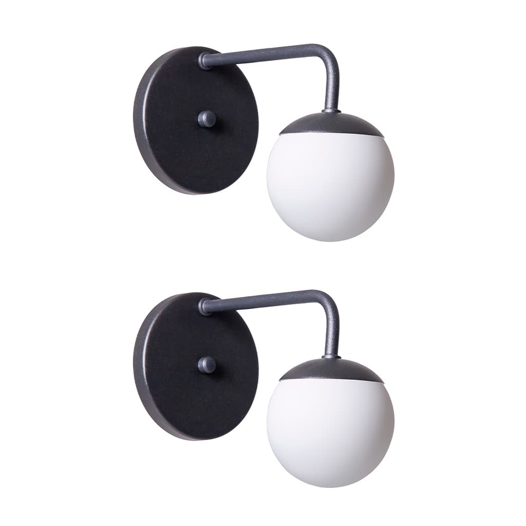 Kit 2 Arandelas Interno Externo Retro Bola Alumínio Decorações