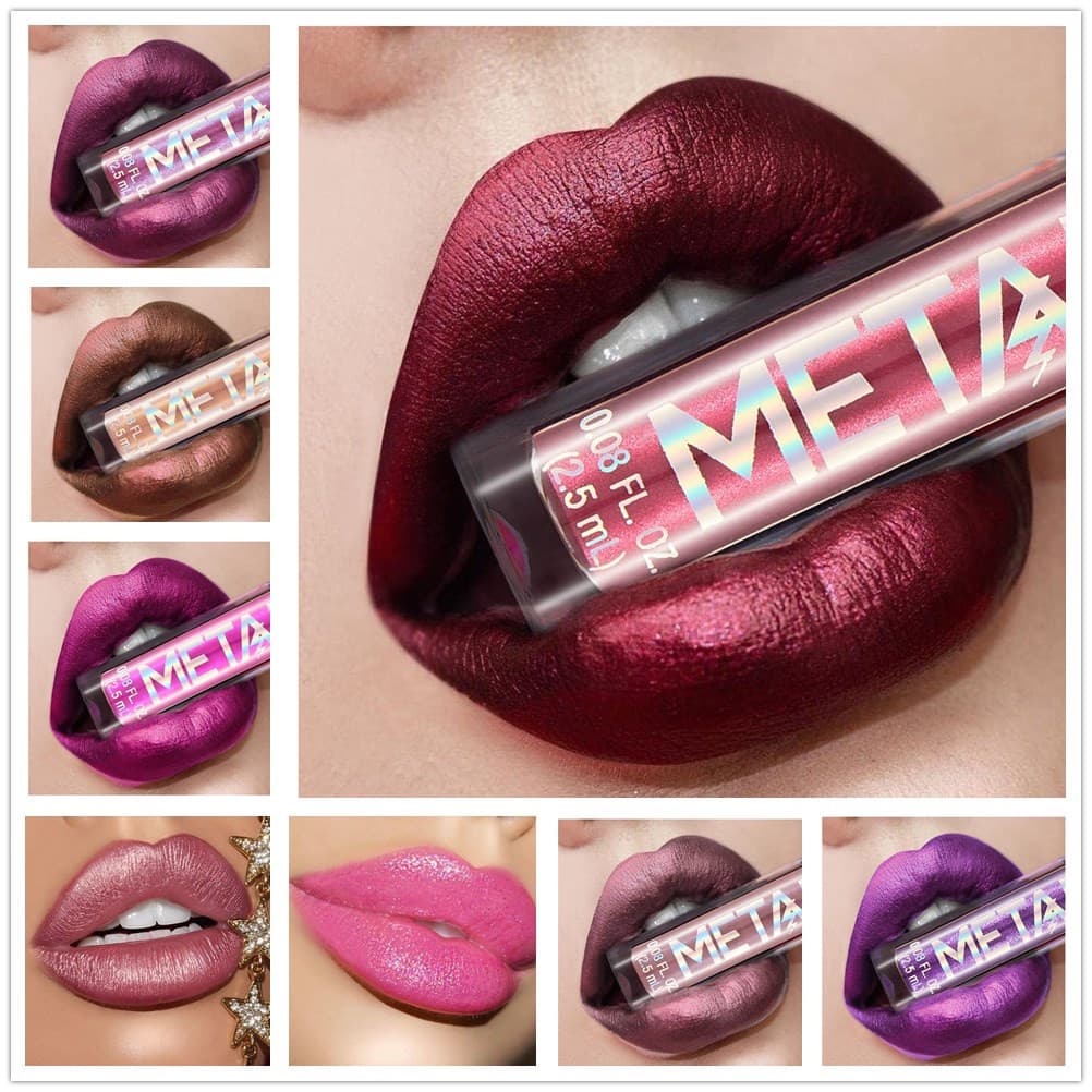 Brilho Labial Metálico/Batom Pérola/De Longa Duração