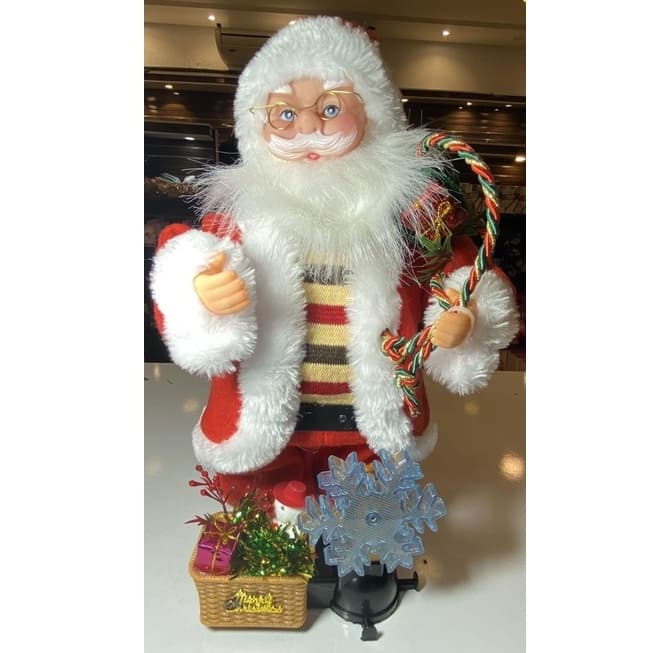 Papai noel eletronico musical com luzes 35cm(Necessitade 3 pilhas AA) PNP238