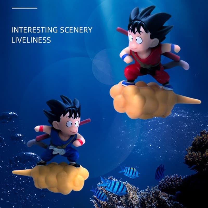 Acessórios Para Decoração De Aquário Son-Goku Sentado Na Nuvem Figuras Flutuantes Paisagismo Ornamento Tanque De Peixe