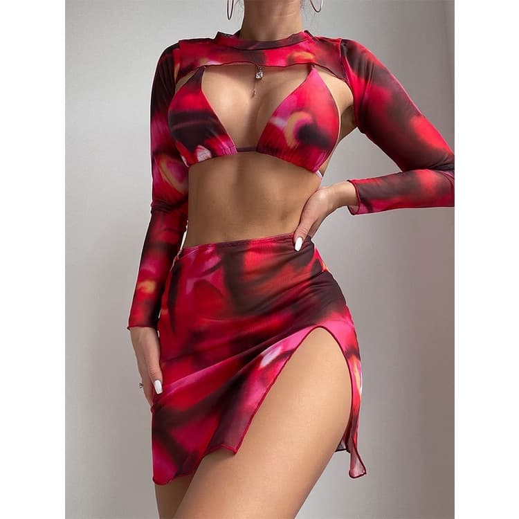 Biquíni conjunto 4 peças com saia e top, sutiã com bojo, biquíni com saída curta, biquíni, bikini, roupa para evento, roupa de festa, saída para praia, roupa para praia, roupa feminina