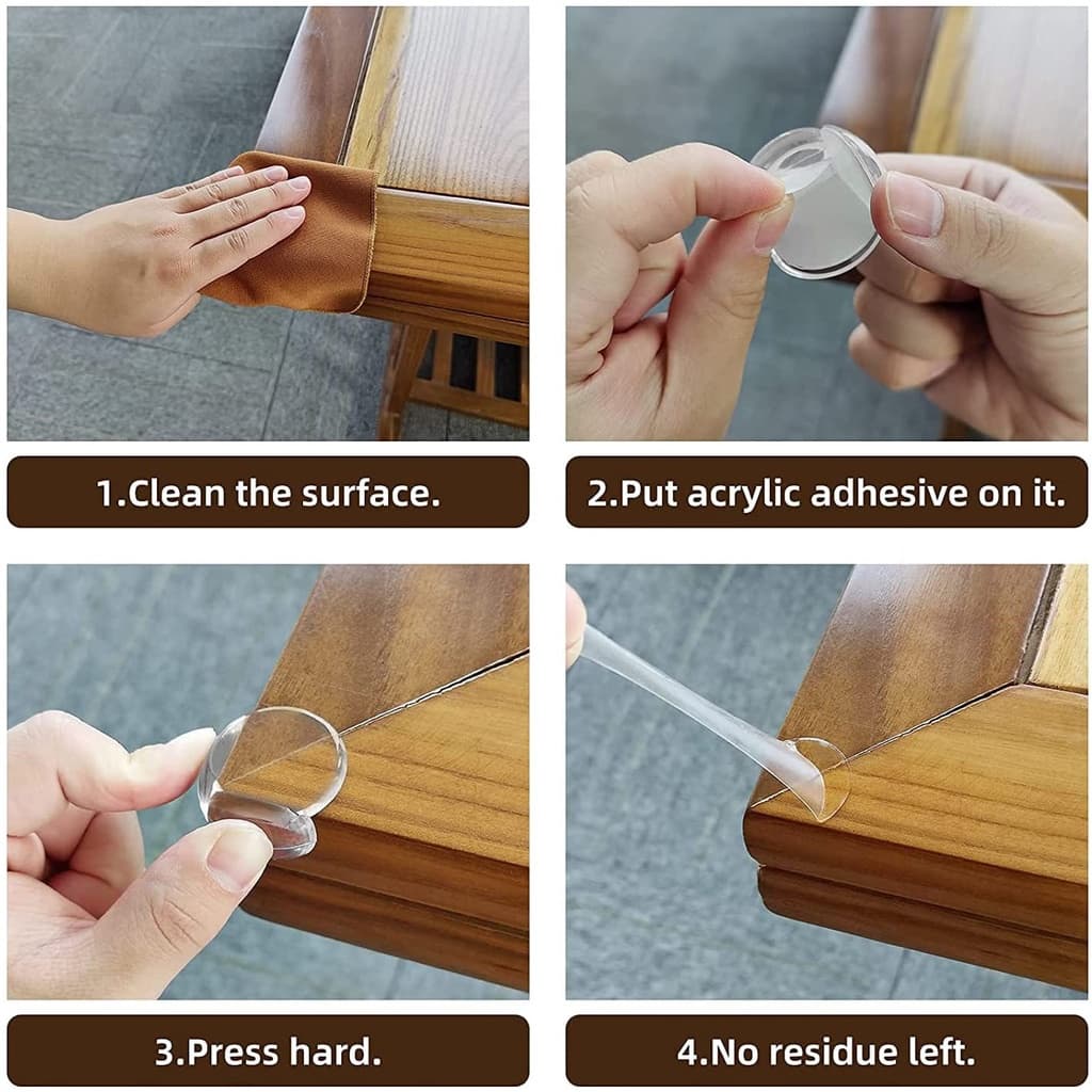 Protetor De Quina 4 Peças Silicone Segurança Para Bebês Canto De Mesa Protege Crianças Proteção Cantoneira Anticolisão