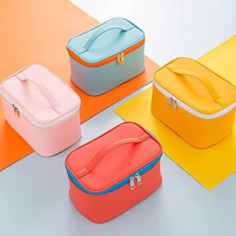 Bolsa De Maquiagem Com Alça Portátil Impermeável De Couro Sintético Bolsas Cosméticas De Viagem Para Passeio