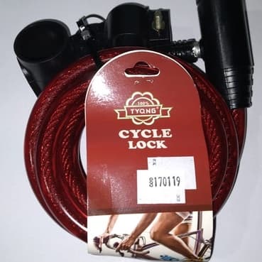 Cadeado de Segurança para Moto e Bicicleta 2 Chaves Vermelho Tyqng