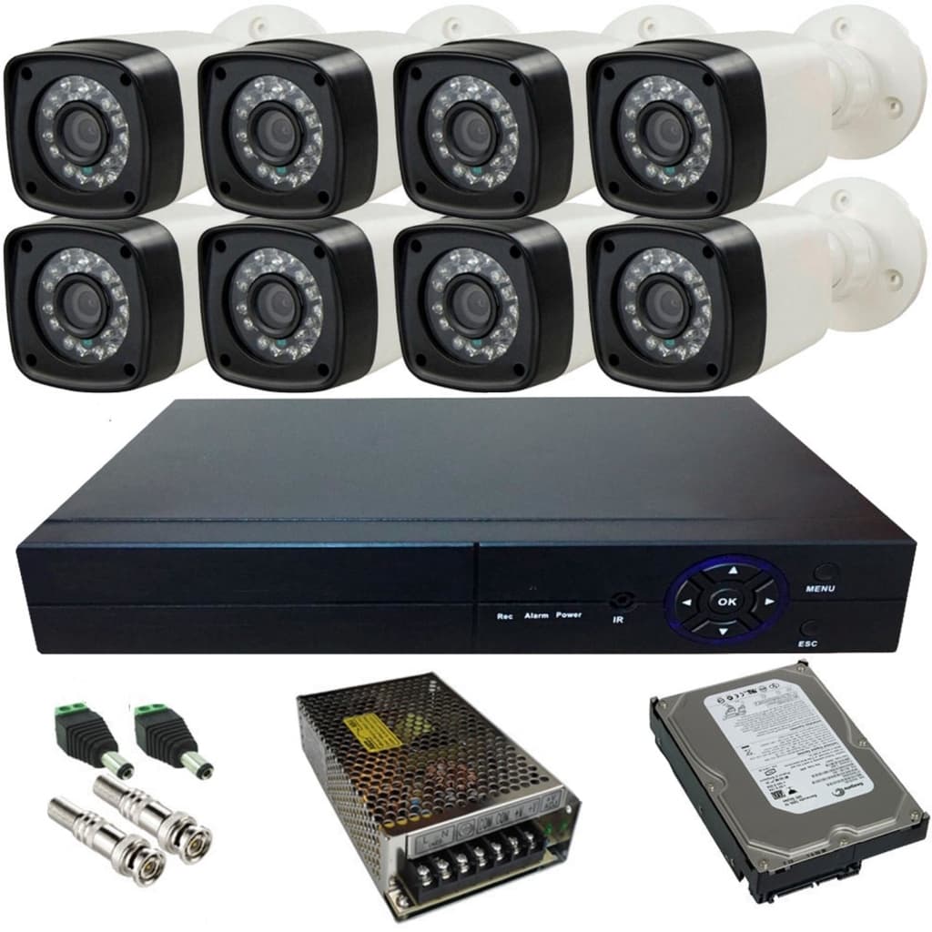 Kit 8 Câmeras De Monitoramento Cftv Acesso Remoto Via Celular