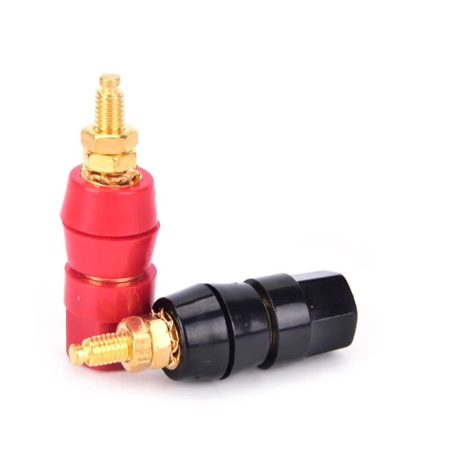 Par de Borne Preto Vermelho 4mm Femea Grande