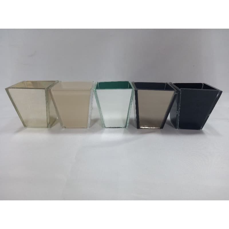 Kit 3 Vaso Espelhado de Vidro para Arranjo Artificial Enfeite Festa Decoração