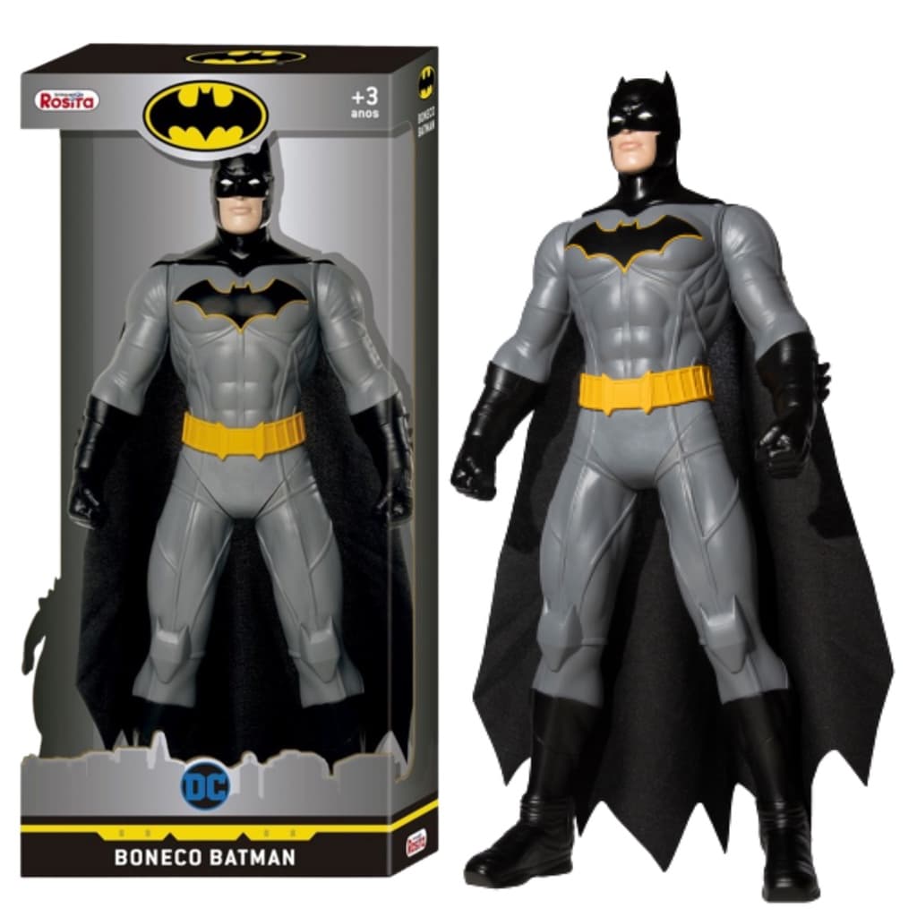 MEP Boneco BATMAN 45cm Super Herói Brincar ou Colecionar Articulado  Liga Da Justiça Capa Em Tecido SuperNovabrink
