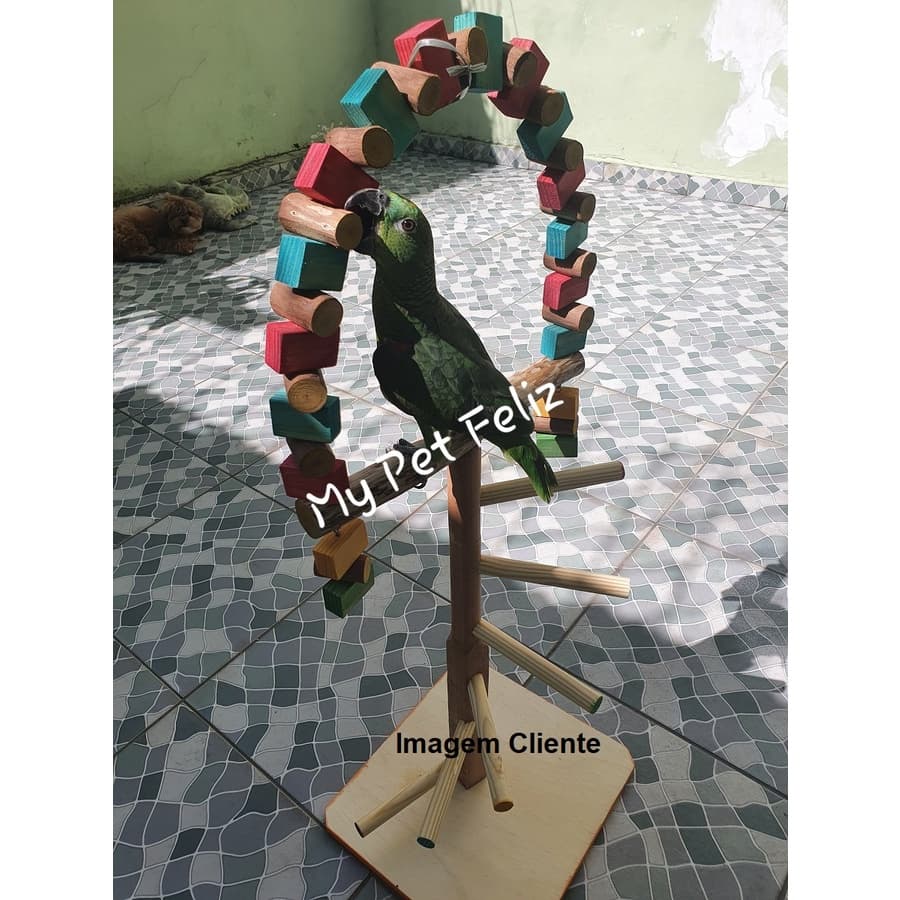 Parquinho para papagaio e arara - brinquedo para papagaio - brinquedo para cacatua - playground papagaio - arara