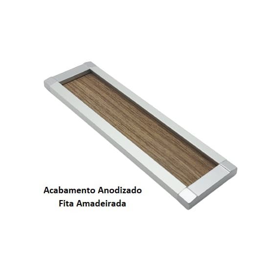 Puxador Stretto Anodizado - Armário e Guarda Roupas - Dupla Face Adesiva - 256 mm