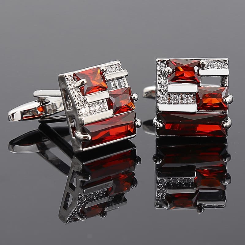Acessórios de Moda: Abotoaduras Douradas com Cristal Oco, Abotoaduras Masculinas Modernas e com Personalidade, Luxo Aces