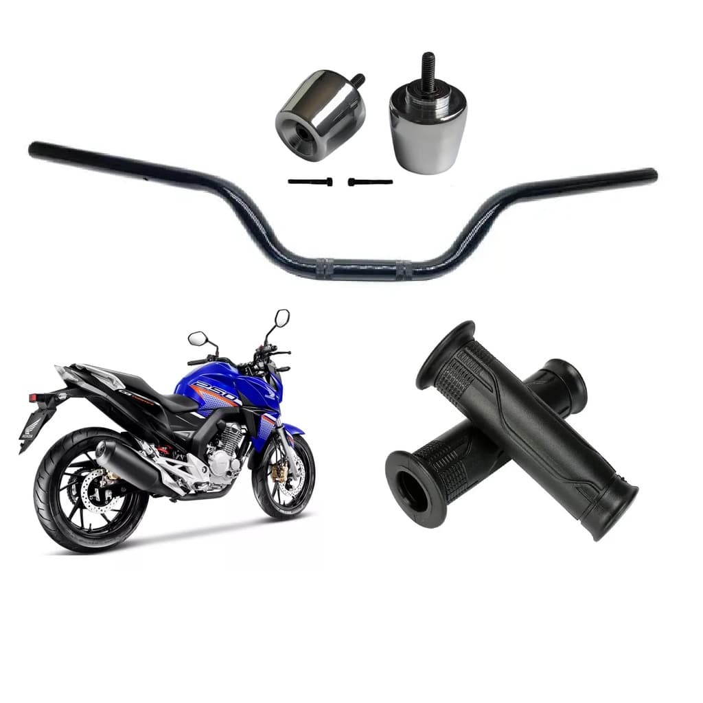 Kit Guidão de Moto Pezinho Manopla Moto Cb 250 Twister Peso 2014 / 2020 Durabilidade