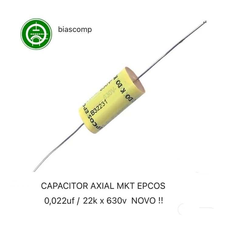 UM CAPACITOR AXIAL MKT EPCOS 0,022uf / 22k x 630v NOVO