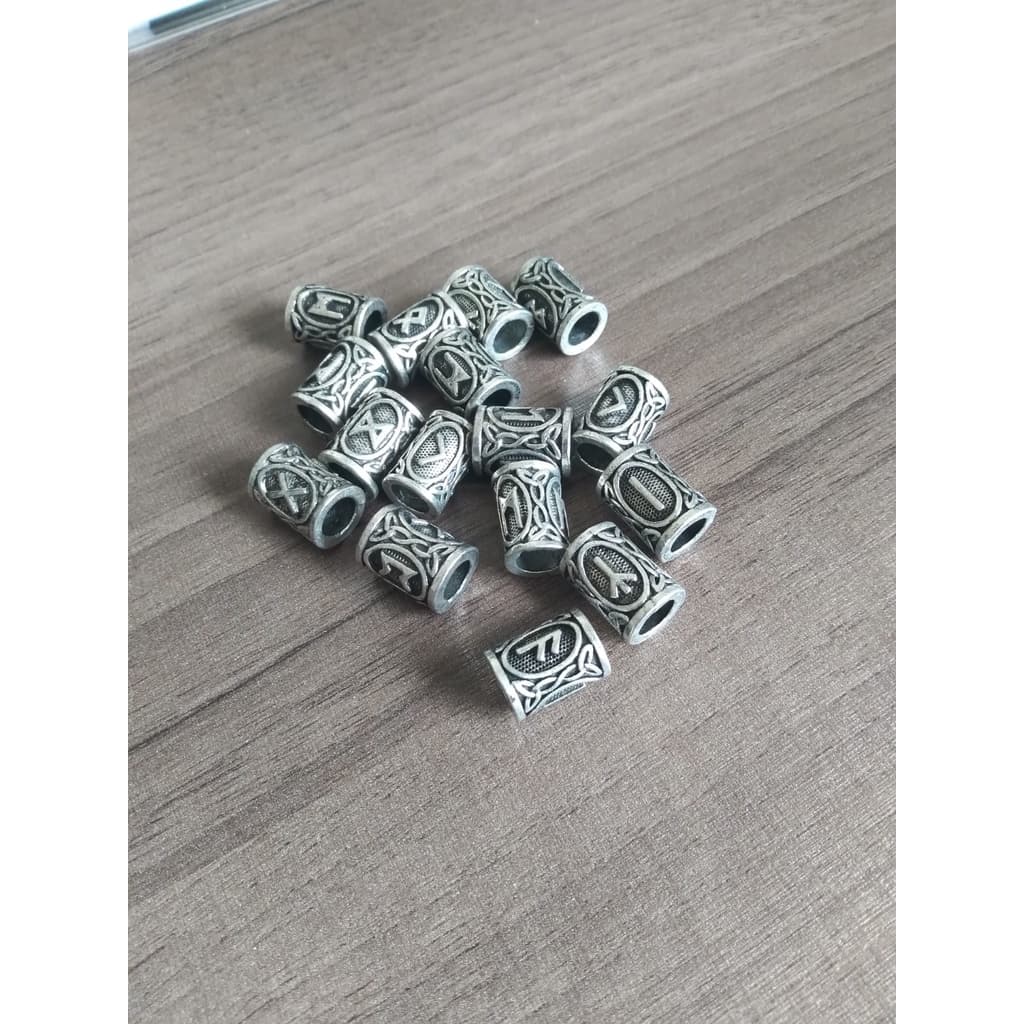2 Beads Cabelo Runas Viking Para Barba Cabelo Viking
