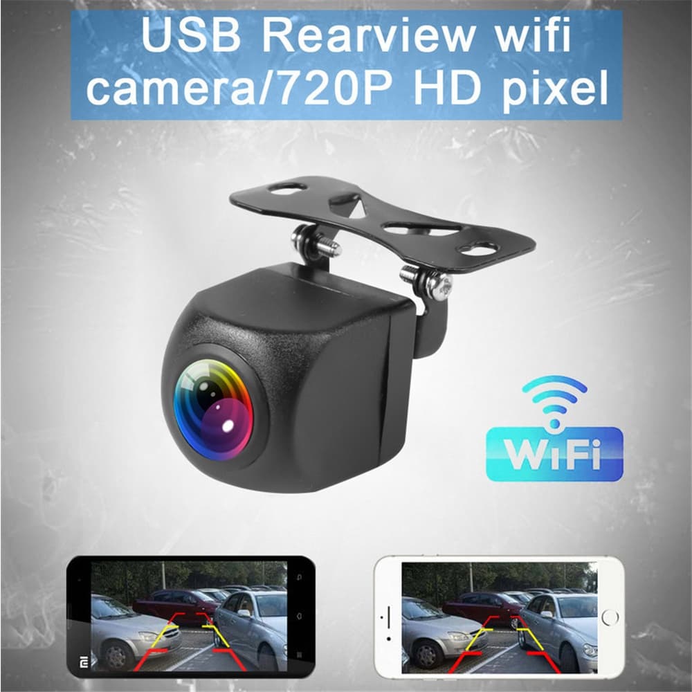 Câmera Sem Fio Vista Traseira Do Carro WIFI Visão Noturna 170 Graus De Ângulo Amplo De Backup Inversa Para IPhone Android