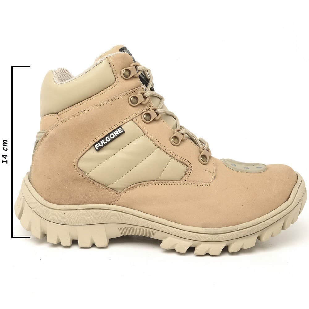 Bota Tático Cano Curto Águia Americana Desert Areia Coturno Militar Motociclista C/ Zíper