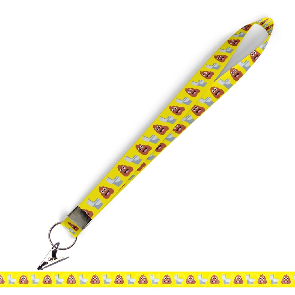 Cordão personalizado Cordão Divertido Cocô e Vaso Emoticons para crachá ou chaveiro com Jacaré com Argola