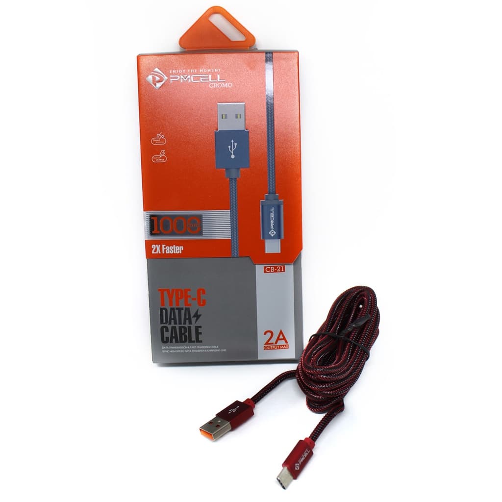 Kit Atacado Cabo Pmcell USB Tipo-C 1m CB-21