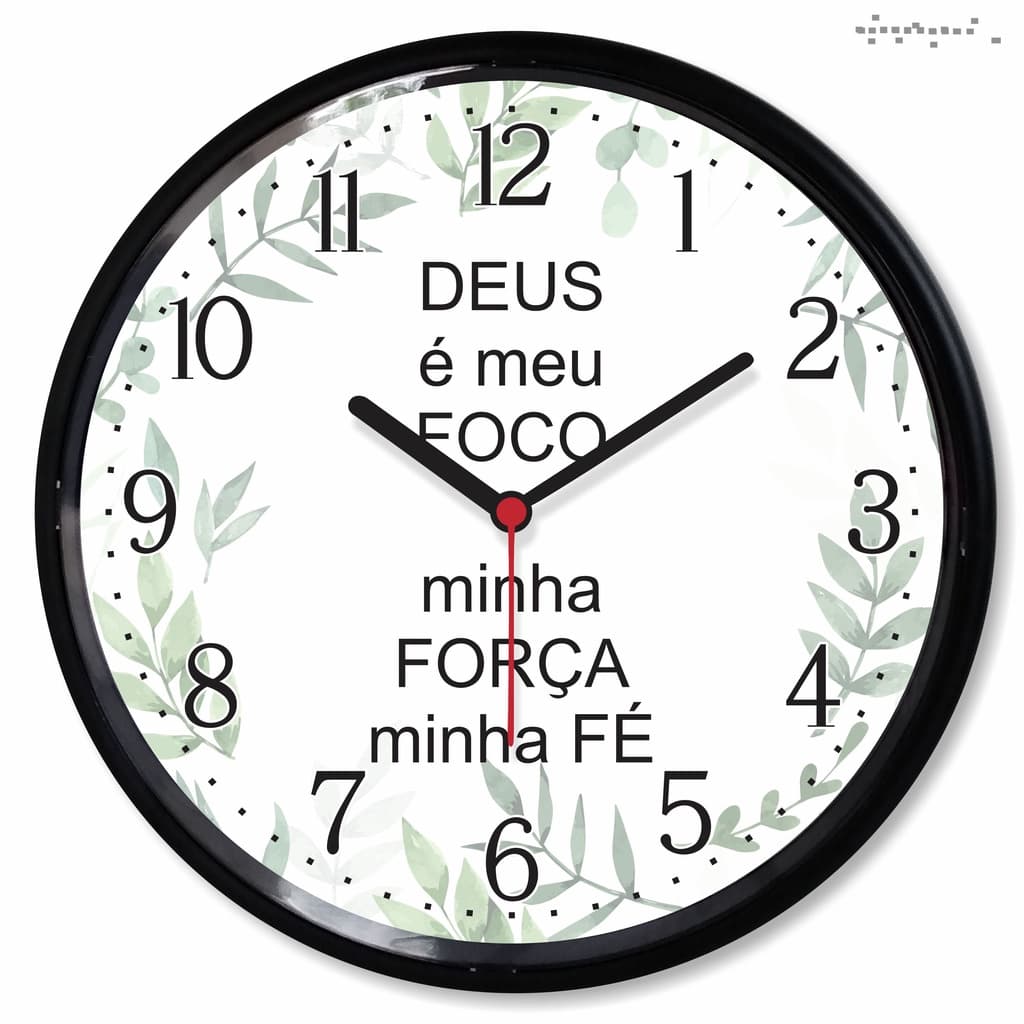 Relogio Parede Religioso Deus Foco Força Fé Frase Religiao Decorativo Cozinha Presente