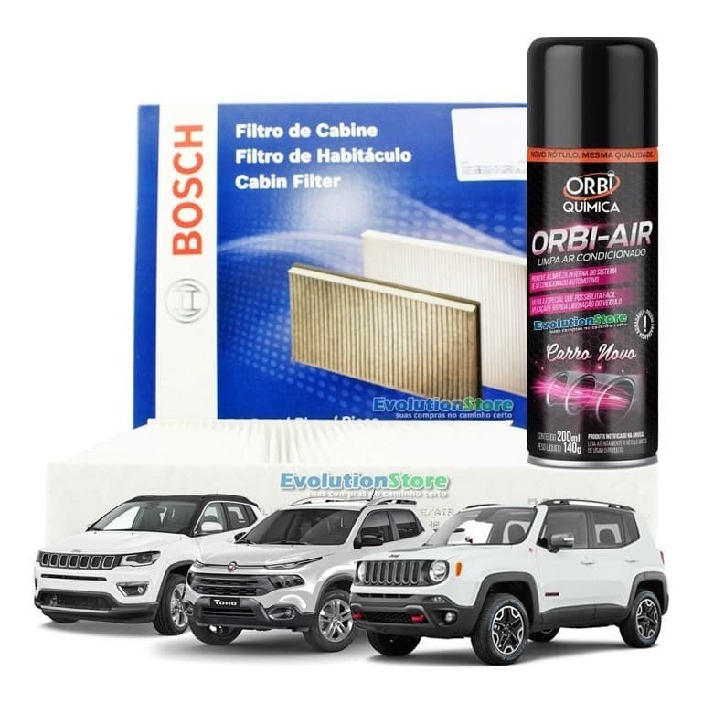 Filtro De Cabine Ar Condicionado Bosch Jeep Renegade Compass Fiat Toro + Spray Higienizador