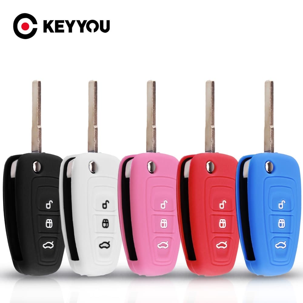 Capa De Silicone Para Chave De Carro Remoto Ford Ranger C-Max S Focus Galaxy Mondeo Transit Fiesta Escape Ecosport