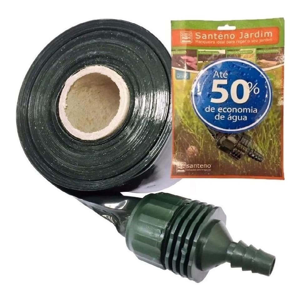Mangueira de Irrigação Santeno Tripa Micro Perfurada Com 15 Metros Agua Ideal Para Horta Grama