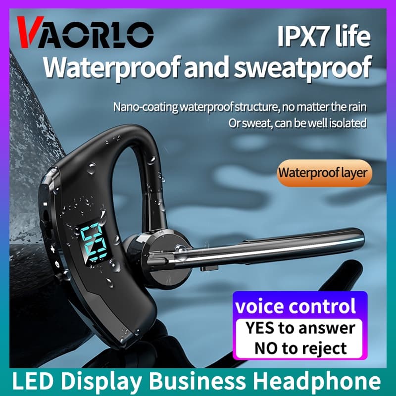 Fone De Ouvido Bluetooth Sem Fio V8S Business Long Standby Com Controle De Voz Gancho De 270 ° Universal De Rotação