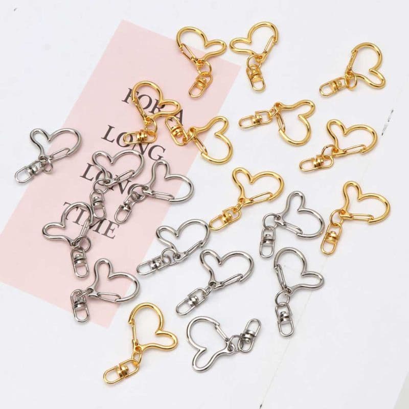 10Pcs/Lote Chave Anel Cores Chaveiro Dividido Coração Atacado Para Moldes De Resina Epóxi