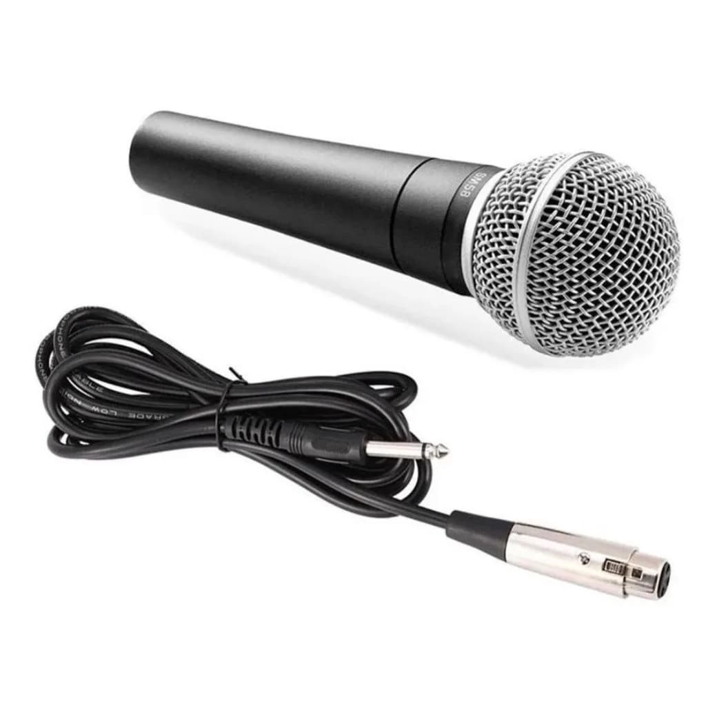 Kit 5 Peças Microfone Com Fio Dinâmico Profissional Metal 5mts m-58