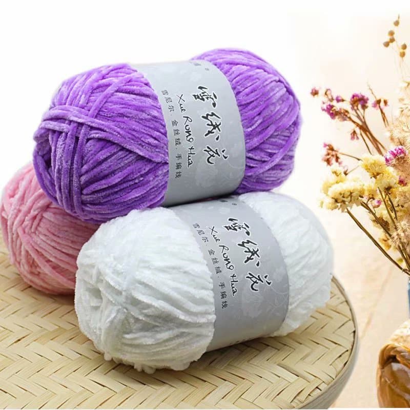 100g/1PC Fios De Chenille Veludo Lã De Tricotar Crochê Quente Algodão Bebê Faça Você Mesmo Suéter Tricotado À Mão