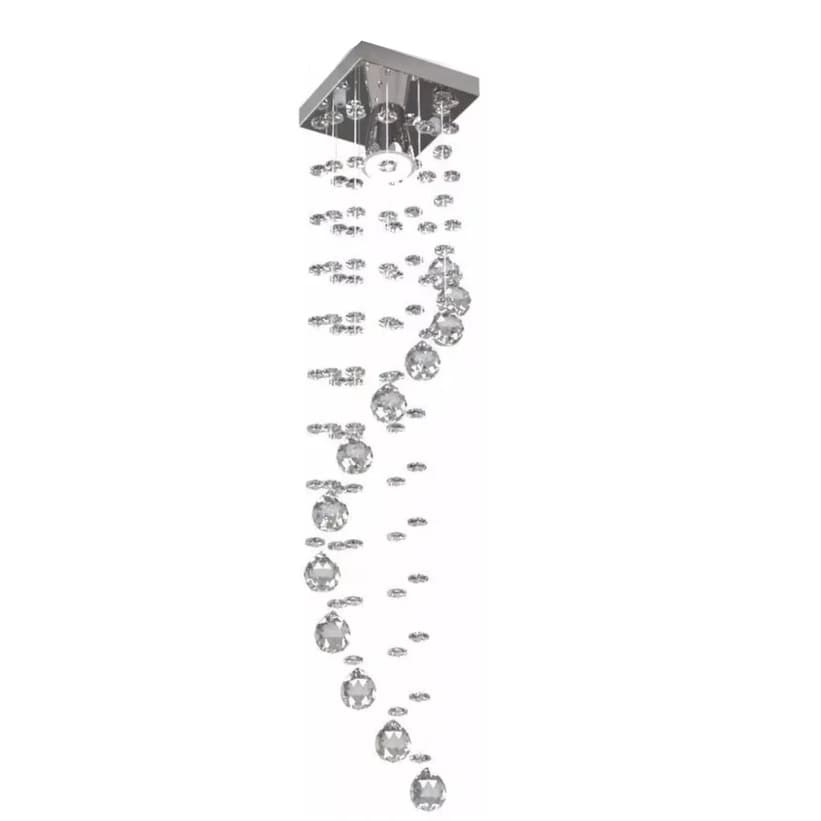 Lustre Em Espiral De Cristal Com 1,40m De Altura, Para Recepção/Escritório