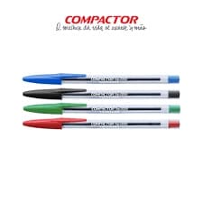 25x CANETA COMPACTOR ECONOMICA ESCOLHA ENTRE CANETA AZUL, CANETA PRETA, CANETA VERMELHA CANETA VERDE OU SORTIDA