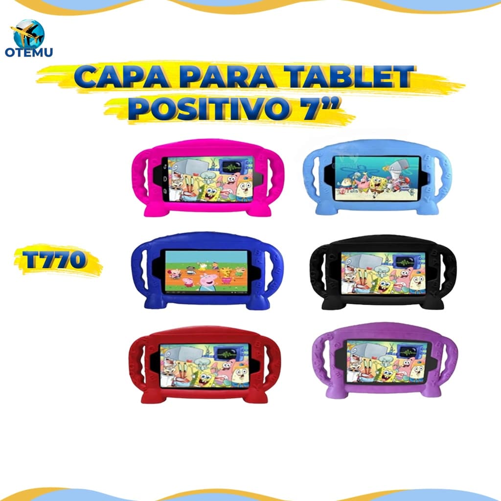 Capa capinha emborrachada infantil tablet 7 polegadas positivo T770 32GB 7 Android 8.0