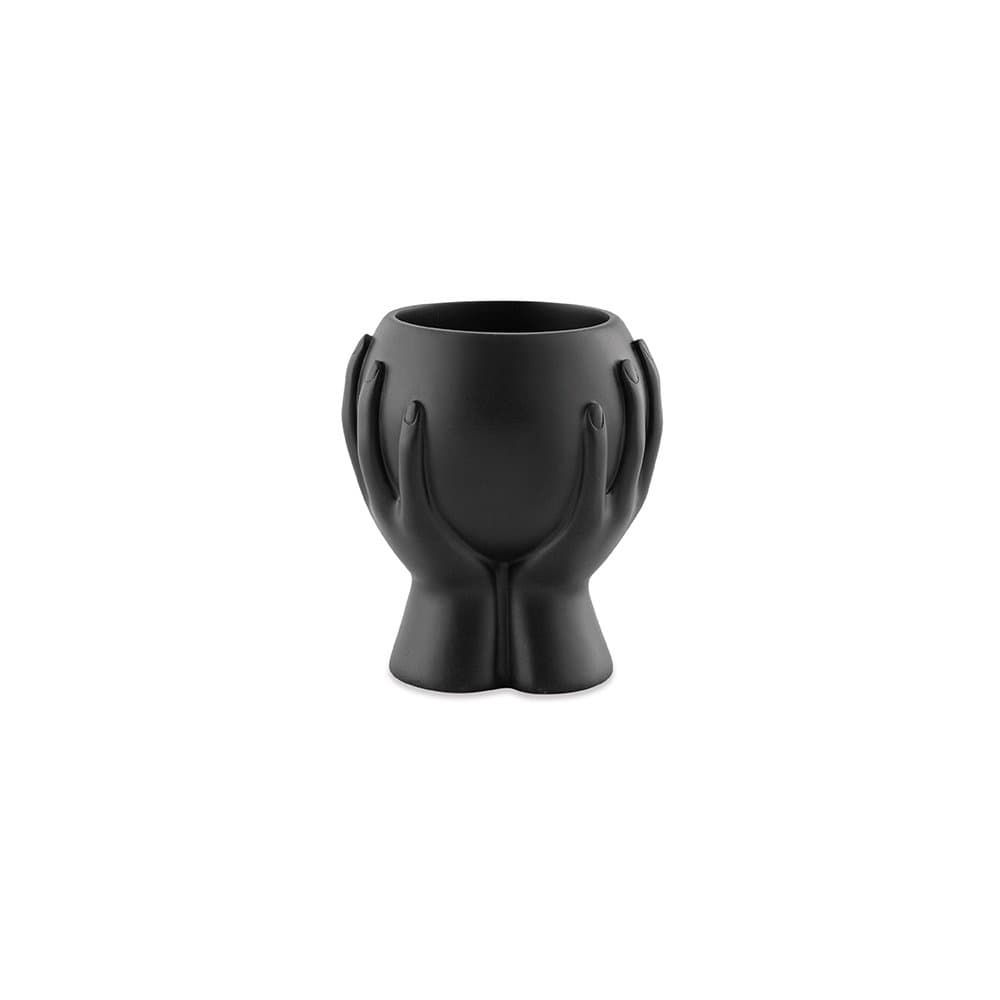 Cachepot Preto em Poliresina