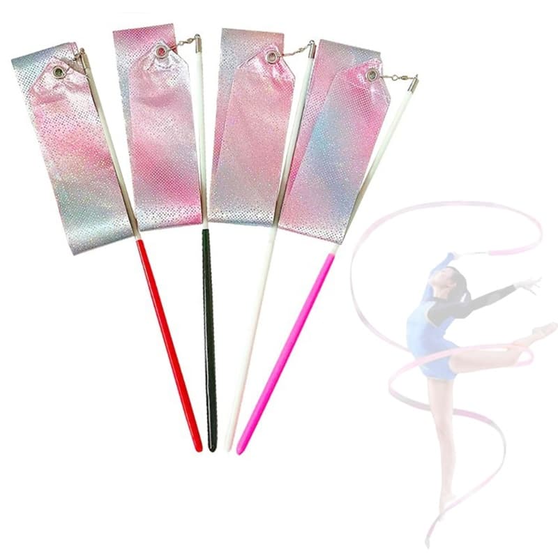 Espumante Fitas Dança Flâmulas Ginástica Dacing Ribbon Wand Girando