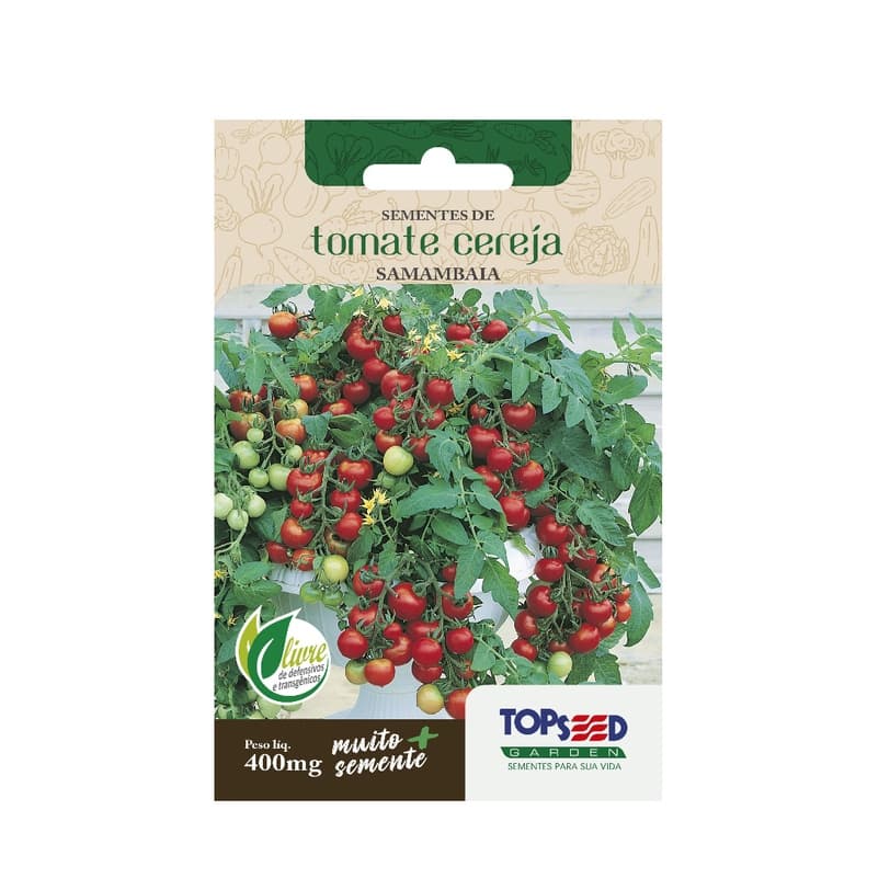 TOMATE CEREJA SAMAMBAIA 200 SEMENTES HOTA JARDIM PARA CASA APTO