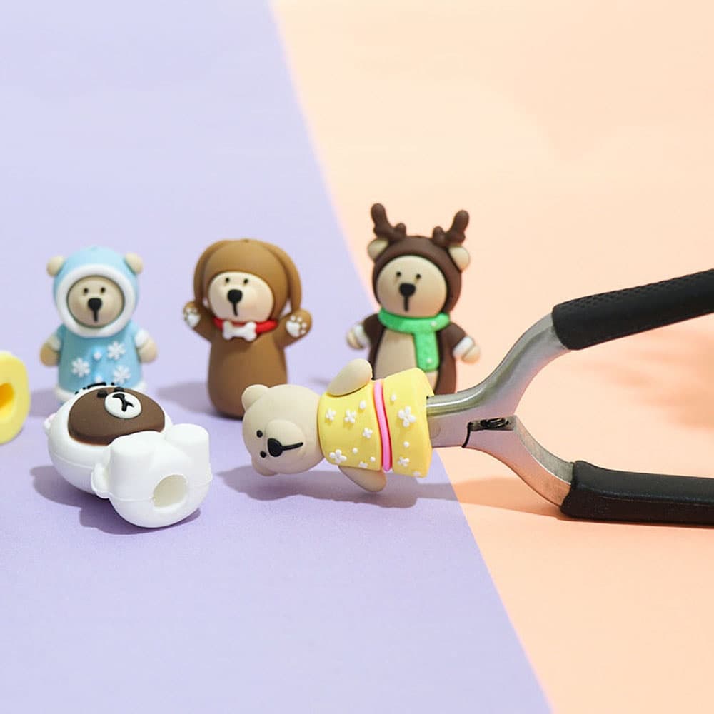 Luva Protetora para Alicates Olecranon – Kit de Manicure com Tesoura de Cutícula, Pinça Animal dos Desenhos Animados