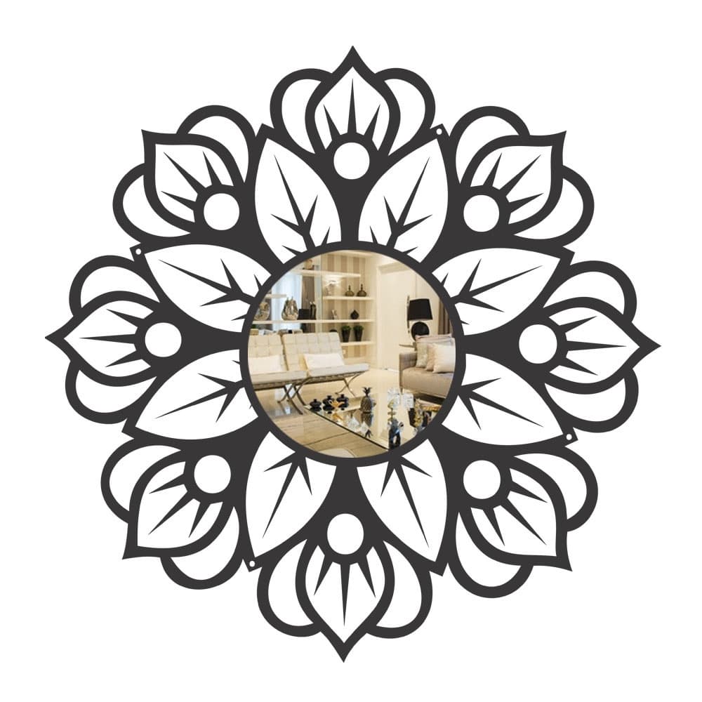 Espelho Decorativo Mandala Floresta em MDF 30x30cm