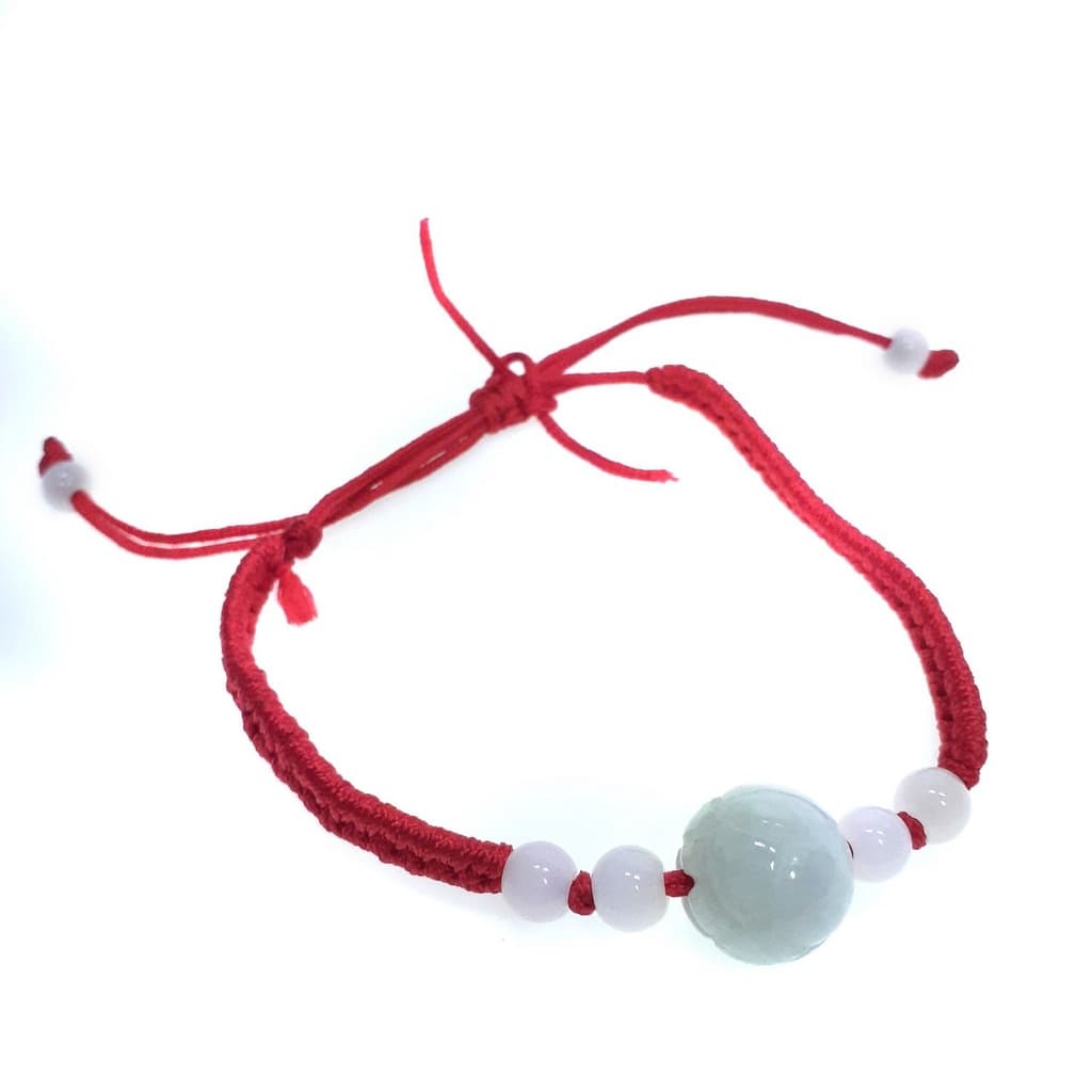 PULSEIRA TRANÇADA JADE BRANCO PEDRA NATURAL