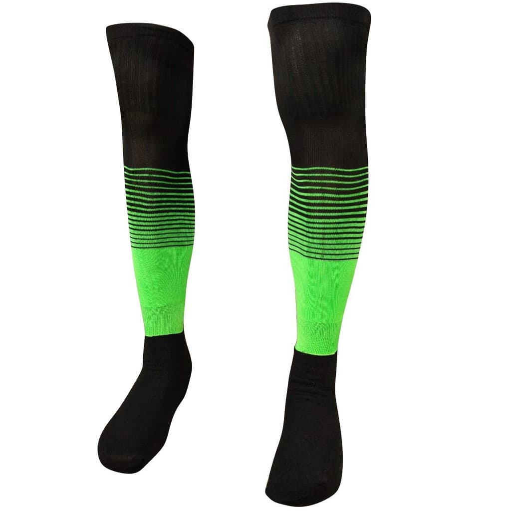 MEIÃO DE FUTEBOL PRETO COM VERDE PERIQUITO 20 PARES
