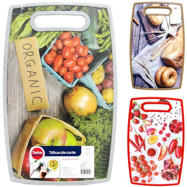 Tábua de Corte Resistente Para Carne, Legumes, Frutas e Queijo plástico Estampado Modelos Variados Tauba Tabua de Carne Resistente