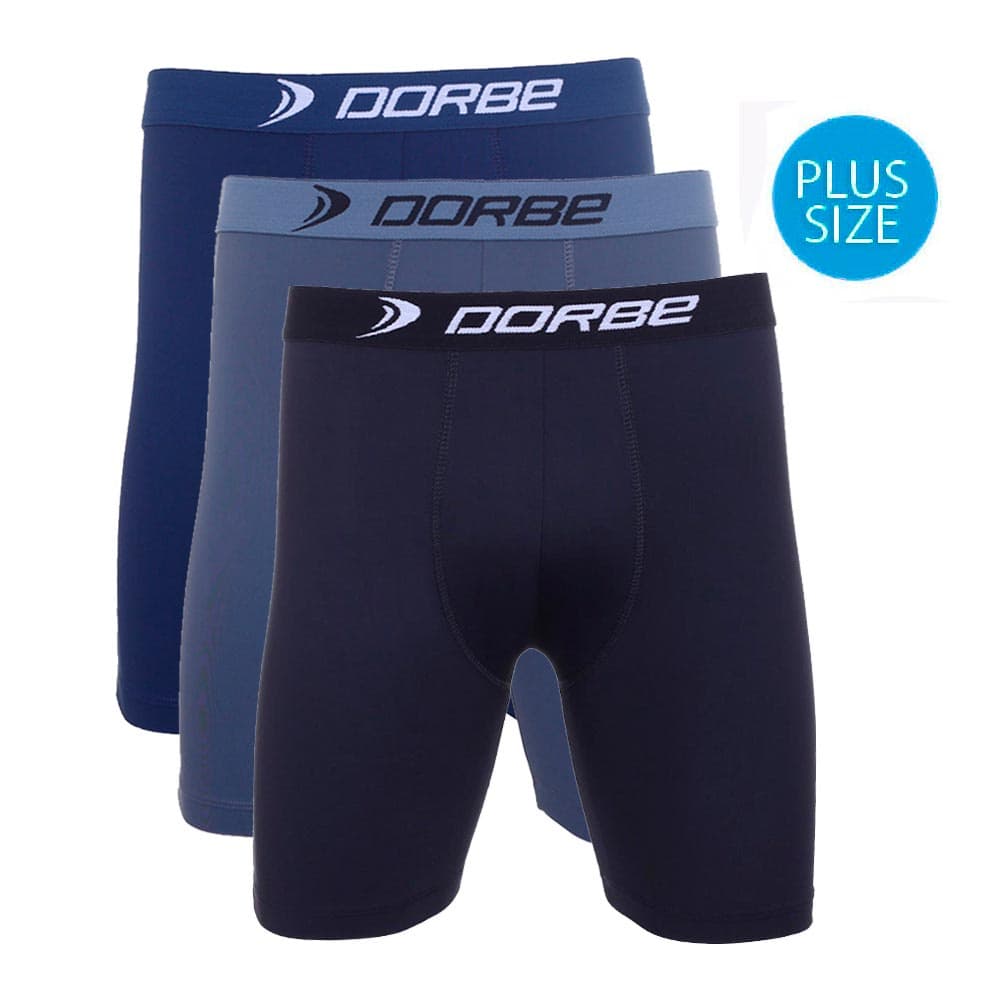Kit 3 Cuecas Long Leg Plus Size Algodão Dorbe Não Enrola Original Masculina Longa Cotton Ciclista