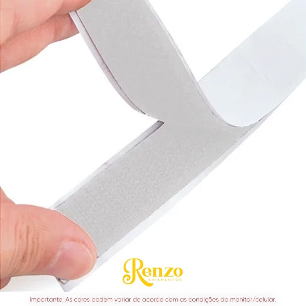 Velcro Auto Adesivo Ultra Forte Macho E Fêmea 25mm Branco