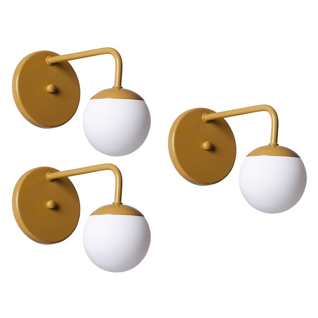 Kit 3 Arandelas Interno Externo Retro Bola Alumínio Decorações