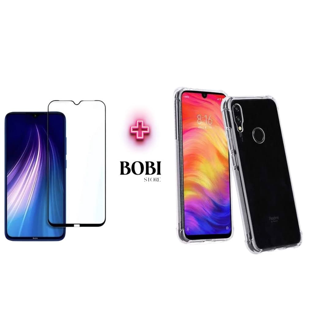 Kit Capa Transparente + Pelicula Protetora 3D/9D P/ Redmi Note 7