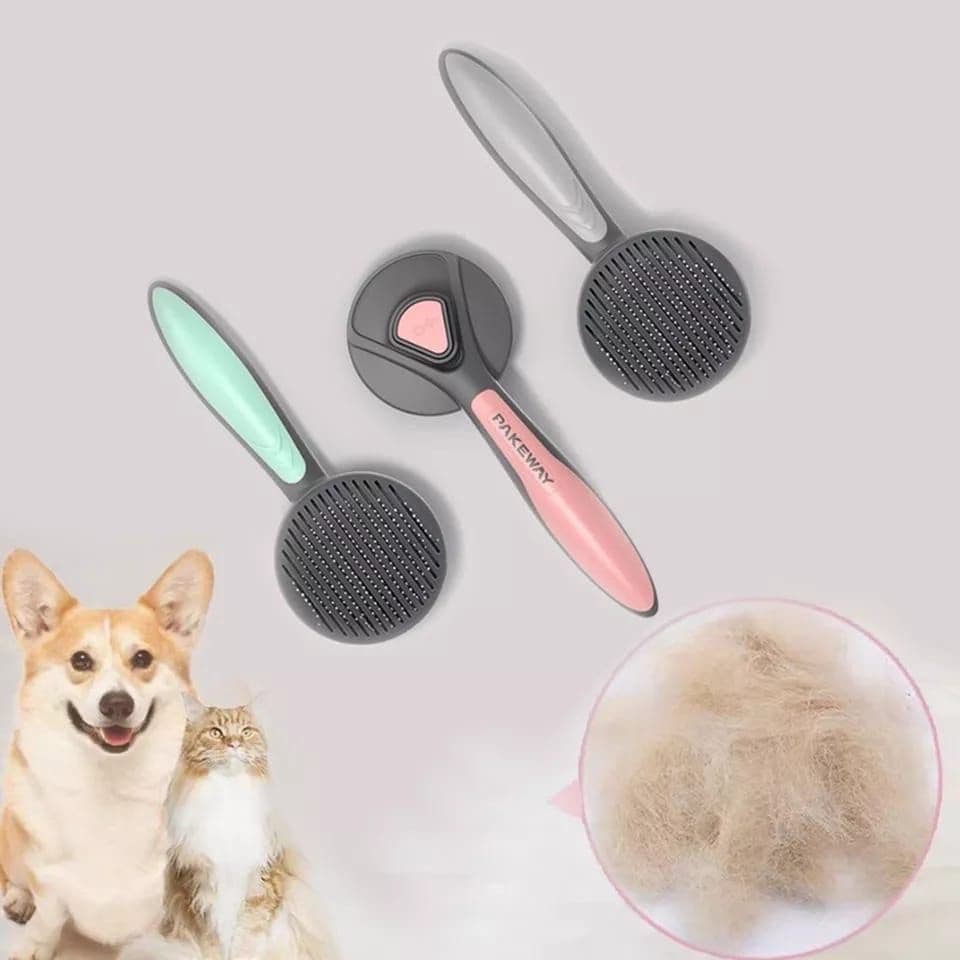 Escova Pet 3 em 1 - Remoção de Pelos, Escovação e Massagem