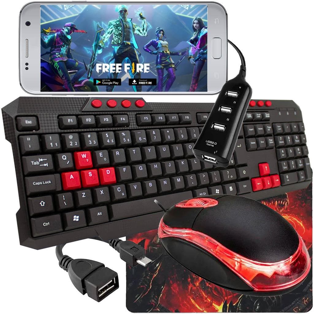 Mobilador Gamer Para Jogos de Celular Completo com Teclado Mouse Hub Pad
