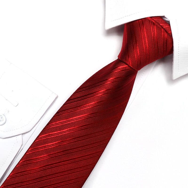 Homens Com Gravata Vermelha Zíper Formal Vestir Noivo De Casamento Negócios Preguiçosas Pessoas Sem Nó Moda Clássica Burgundy Tie